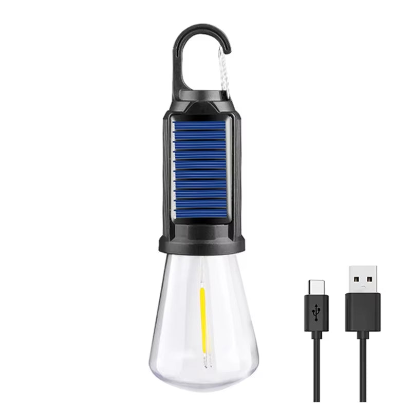 1-3 Pcs LED Camping Lamp Solar USB Rechargeable Outdoor Tent Lights Hanging Light Bulbs Camping Essentials Camping Flashlight