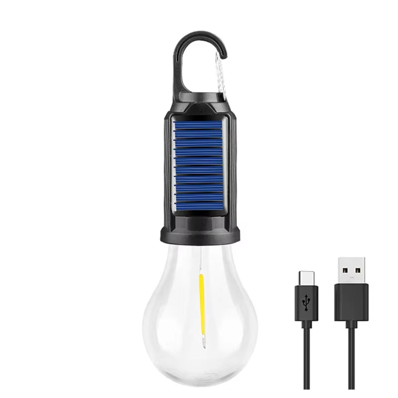 1-3 Pcs LED Camping Lamp Solar USB Rechargeable Outdoor Tent Lights Hanging Light Bulbs Camping Essentials Camping Flashlight