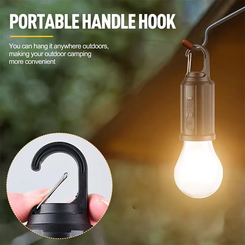 1-3 Pcs LED Camping Lamp Solar USB Rechargeable Outdoor Tent Lights Hanging Light Bulbs Camping Essentials Camping Flashlight